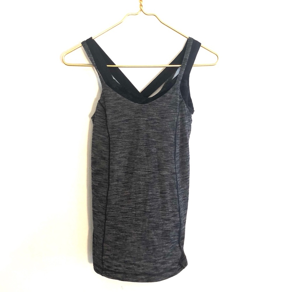 [lululemon] Black/Gray Sportsbra Tank - Size 6